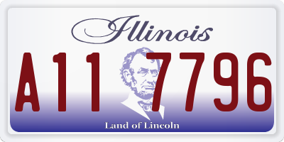 IL license plate A117796