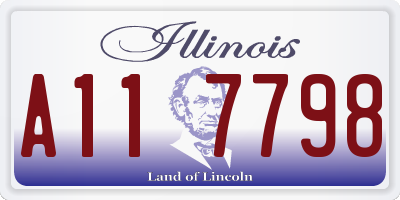 IL license plate A117798