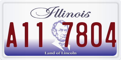 IL license plate A117804