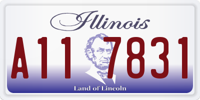 IL license plate A117831