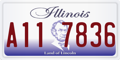 IL license plate A117836