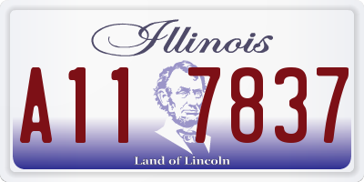 IL license plate A117837