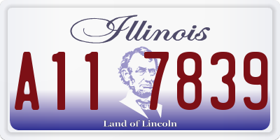 IL license plate A117839
