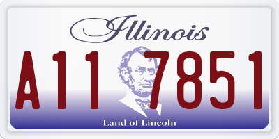 IL license plate A117851