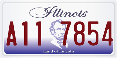 IL license plate A117854