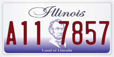 IL license plate A117857
