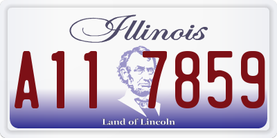 IL license plate A117859