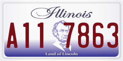 IL license plate A117863