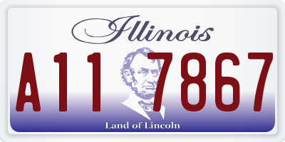 IL license plate A117867
