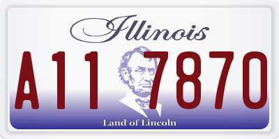 IL license plate A117870