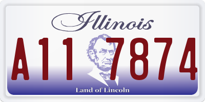 IL license plate A117874