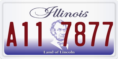 IL license plate A117877