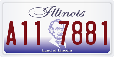 IL license plate A117881