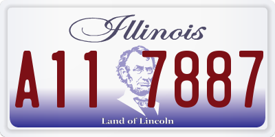 IL license plate A117887