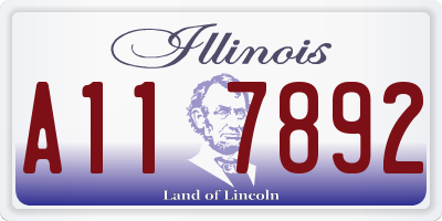 IL license plate A117892