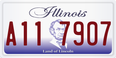 IL license plate A117907