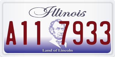 IL license plate A117933