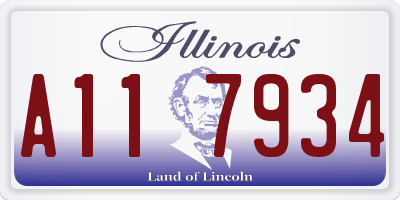 IL license plate A117934