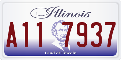 IL license plate A117937