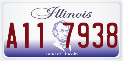 IL license plate A117938