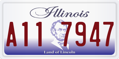 IL license plate A117947
