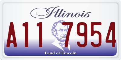 IL license plate A117954