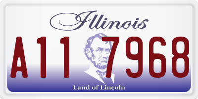 IL license plate A117968