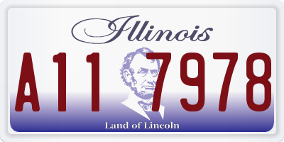 IL license plate A117978