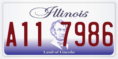 IL license plate A117986