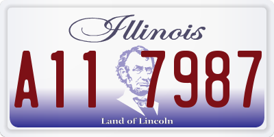 IL license plate A117987