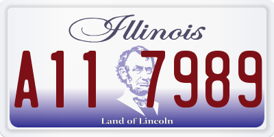 IL license plate A117989