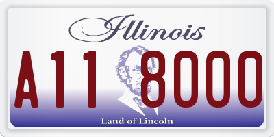 IL license plate A118000