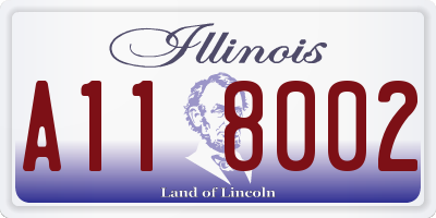 IL license plate A118002