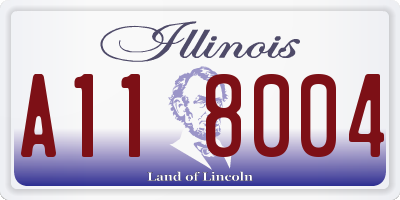 IL license plate A118004