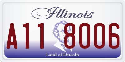 IL license plate A118006