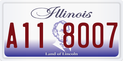 IL license plate A118007