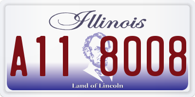 IL license plate A118008
