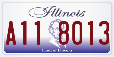 IL license plate A118013
