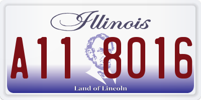IL license plate A118016