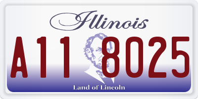 IL license plate A118025