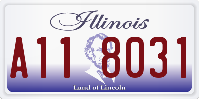 IL license plate A118031