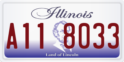 IL license plate A118033