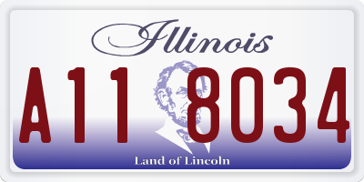 IL license plate A118034