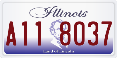 IL license plate A118037