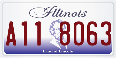 IL license plate A118063