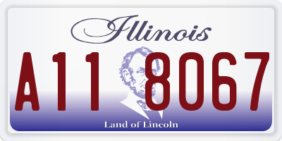IL license plate A118067