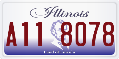 IL license plate A118078