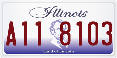 IL license plate A118103