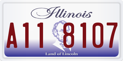 IL license plate A118107
