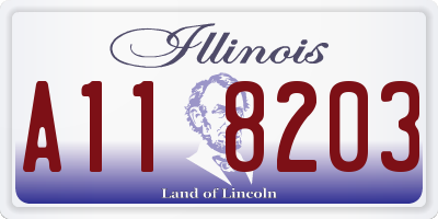 IL license plate A118203
